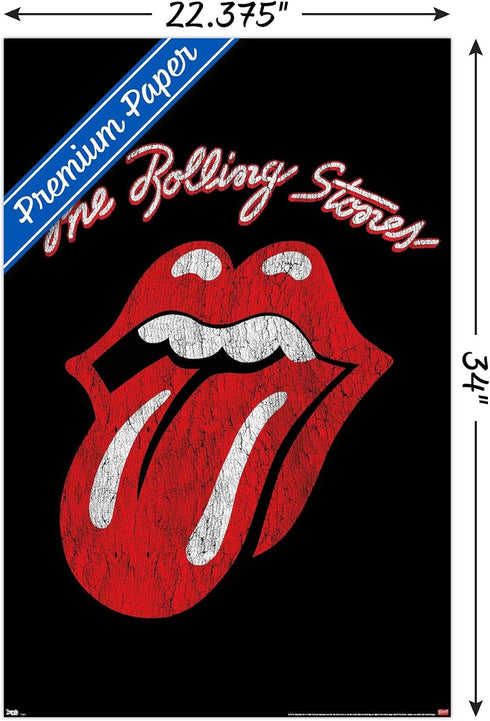 Trends International Rolling Stones-Classic Logo Premium Wall Poster, 22.375" x 34"...