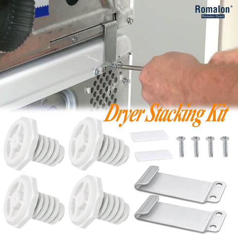 W10869845 Dryer Stacking Kit by Romalon Fit for Whirl-pool Washer And Dryer Replace Number W10298318RP,1862761, 52774, AH3407625 By Romalon