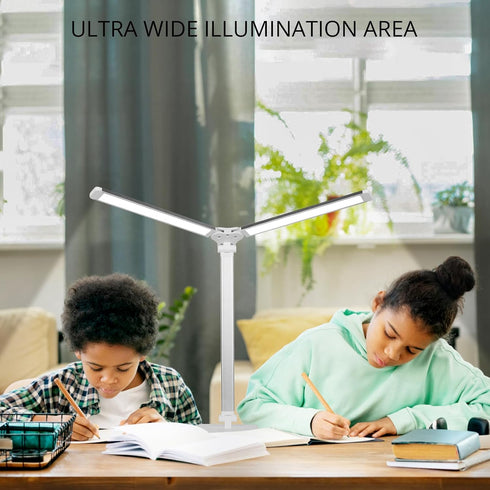 Semlos LED Desk Lamp, Eye-Caring Table Lamps, 5 Lighting Modes & 5 Brightness Levels, Dual-Head, Touch Control, Dimmable Desk Light for Home Offic...
