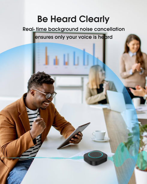 Veetop Conference Speaker and Microphone, Computer Speaker with Microphone, AI Noise Reduction, 4 Mics 360°Voice Pickup, Conference Room Microphon...