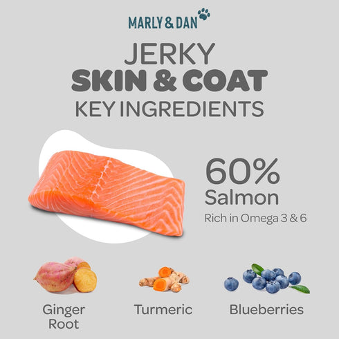 Marly & Dan Baked Salmon Jerky Snack Bar for Dogs with Sweet Potato and Coconut - Tasty Treats Dogs Love, Naturally Healthy & Functional Skin & Co...
