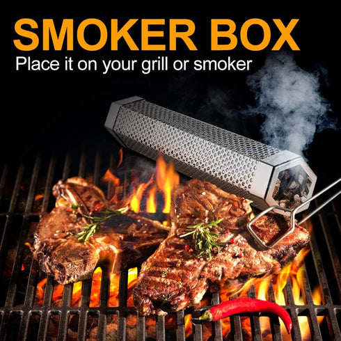 AYZA,Pellet Smoker Tube -12inchStainless Steel BBQ Wood Pellet for ColdHot Smoking,Works with All Grill or Smokers,Ideal Smoking Cheese,Fish,Beef,...