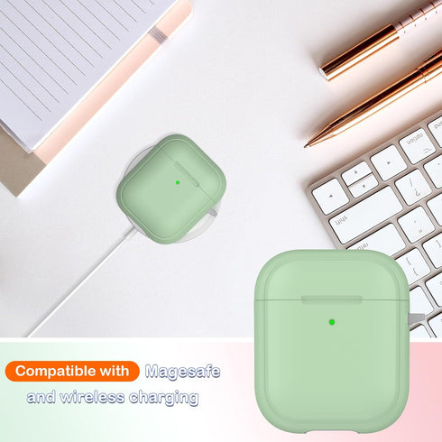 AirPods 2nd Generation Case Cover with Cleaning Kit, Full Drop Protection Cover with Lanyard, Youthful Macaroon Color for Airpods 2nd 1st Generati...