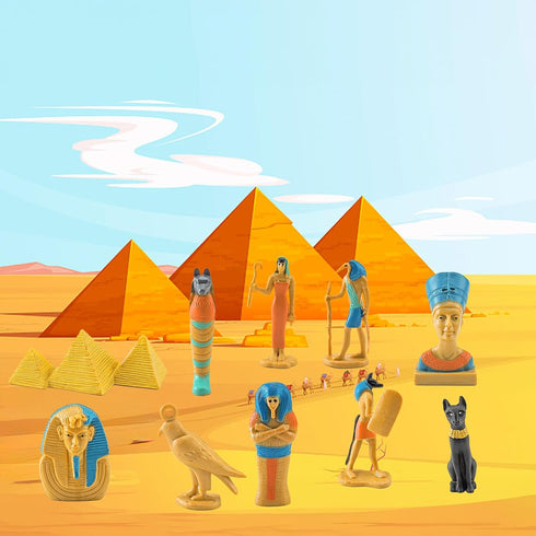 Ancient Egypt Toys Egyptian Toys for Kids Miniature Egyptian Figurines Set Pyramid Mummy Egyptian Toys Egyptian Party Decorations Supplies Birthda...