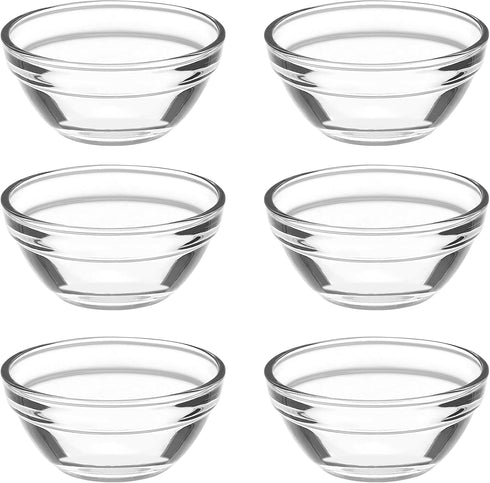 Small Pyrex Prep Mixing Bowls: 2.3x1.1Inch Mini Prep Bowls Stackable Glass Serving Bowls for Kitchen Prep - Dessert - Dips - Salad - Candy Dishes...