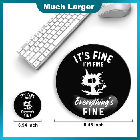 Large Mouse Pad with Wrist Rest Dia 9.45 inch, Mouse Pads for Desk, Cute Round Ergonomic Mouse Pad, Gel Mousepad Wrist Support for Computer Laptop...