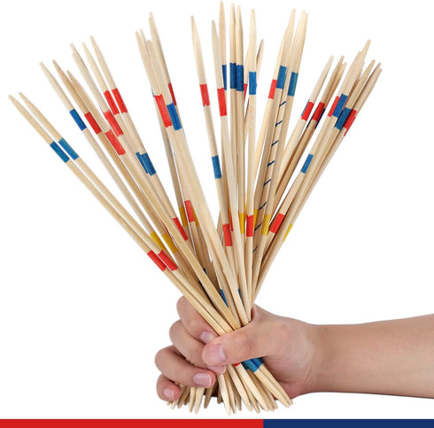 41 Piece 12 Inch Bamboo Pick Up Sticks Game Classic Table Game Fun Family Board Game Gift for Adults and Kids...