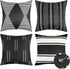 Adabana Outdoor Waterproof Pillow Covers 18x18 Inch Set of 4 Black and White Modern Geometric Throw Pillows Cover Decorative Boho Pillow Covers fo...