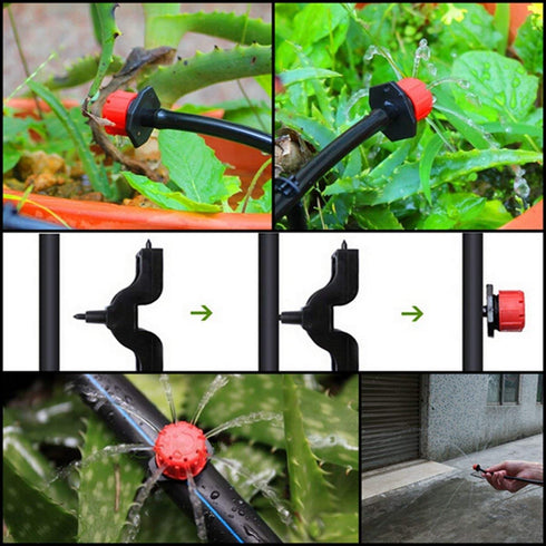 100 Pcs 360 Degree Adjustable Irrigation Drippers Sprinklers, 1/4 Inch Emitters Drip for Watering System Drip Irrigation System Gardens Lawn...