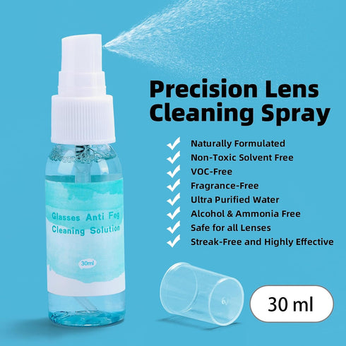 Glasses Cleaning Kit Eyeglass Cleaner - Portable Glasses Cleaner Tool with Lens Cleaners Spray (Anti Fog), Glasses Repair Kit with Screws, Travel ...