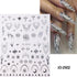 Laser Silver Nail Art Sticker Decal Sun Moon Butterfly Design Nail Decals 3D Self-Adhesive Nail Art Supplies Love Heart Flower Flame Nail Art Stic...
