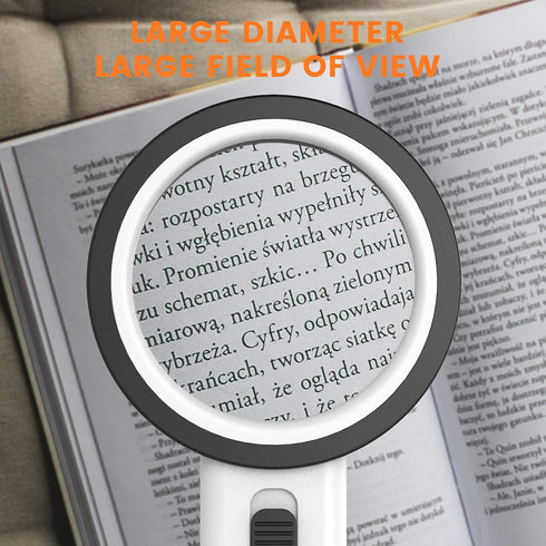 AIXPI Magnifying Glass with Light, 30X Handheld Large Magnifying Glass 12 LED Illuminated Lighted Magnifier for Macular Degeneration Seniors Readi...