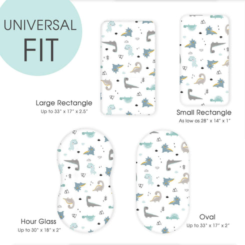 GRSSDER Stretchy Ultra Soft Fitted Bassinet Sheet Set 2 Pack, Universal Fit for Bassinets Baby Cradle Moses Basket Oval Rectangle Pad/Mattress, Ha...