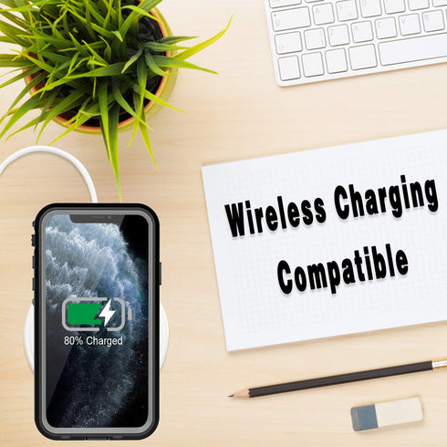 iPhone 11 Pro Max Waterproof Rugged Case - Slim Design with Built-in Screen Protector, Shockproof, 6.5" (Black&Gray)...