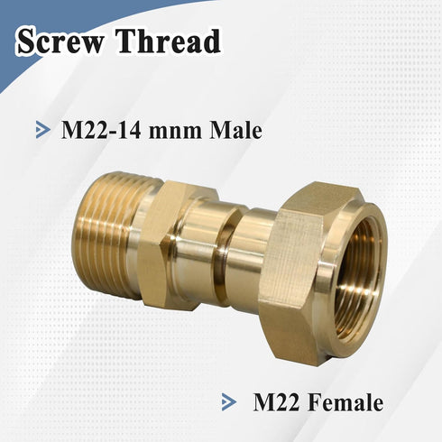 Pressure Washer Hose Swivel Joint, M22 14mm Anti Twist Fitting, 3000 PSI...
