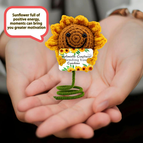Friendship Gifts for Women Best Friend Keychain for Women Sunflower Crochet Doll Friends Gifts 3 inch Knitted Wool Doll with Positive Card...
