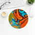 Vivid Modern Southwest Hipster Abstract Turquoise Orange Swirls Mouse Pad 8.7 x 8.7 Inches,Non-Slip Rubber Base Mousepads for Home Office Dorm Des...