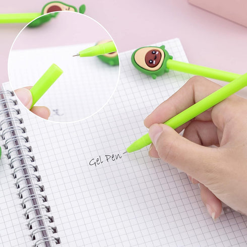 Cute Pens, Kawaii Animal Pens, Kawaii School Supplies Gel Ink Pens Boys Girls Cartoon Pens for Writing, Gifts for Children and Teachers Black Refi...