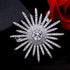 Sparkling Silver Tone Micro Pave Round Shaped Burst Star Brooches Collar Lapel Pins Atomic Jewelry...