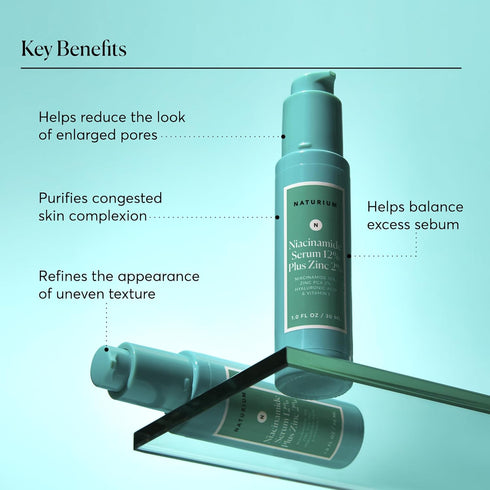 Naturium Niacinamide Face Serum 12% Plus Zinc 2%, Skin Complexion Treatment & Pore Minimizer, with Hyaluronic Acid & Vitamin E, 1 oz...