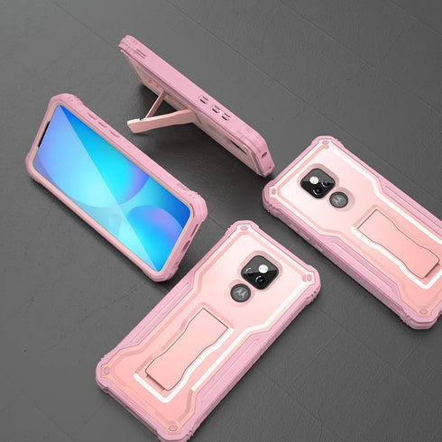 ExoGuard for Moto G Play 2021 Case, Rubber Shockproof Full-Body Cover Case Built-in Screen Protector and Kickstand Compatible with Moto G Play 202...