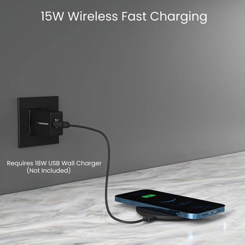 Techsmarter 15W Fast Charging Wireless Charger Pad.......