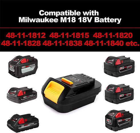 MIL18DL Adapter Milwaukee to Dewalt Battery, for Milwaukee M18 18V Lithium Battery Convert to Dewalt 20V MAX XR Lithium Battery,Power for Dewalt 2...