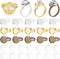 SUNNYCLUE DIY 1 Box 60Pcs Adjustable Ring Base Cabochon Rings Making Kit 30Pcs Finger Rings Blanks Blank Ring Bases Tray 30Pcs 12mm Flat Round Gla...