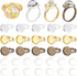 SUNNYCLUE DIY 1 Box 60Pcs Adjustable Ring Base Cabochon Rings Making Kit 30Pcs Finger Rings Blanks Blank Ring Bases Tray 30Pcs 12mm Flat Round Gla...