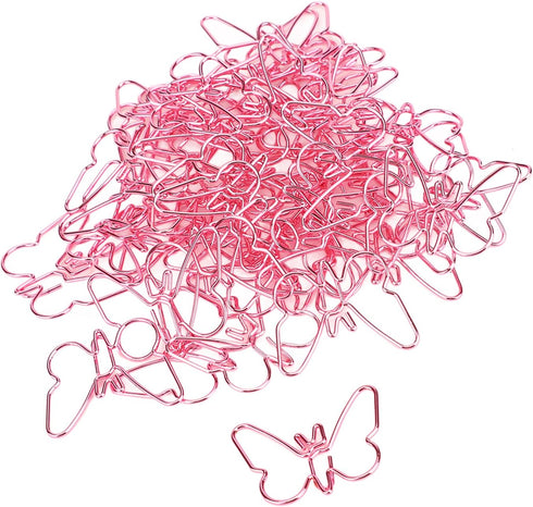50Pcs Butterflies Paperclip Set, Pink Cute Paperclips, Metal Paperclips for Office, Home, and School Use...