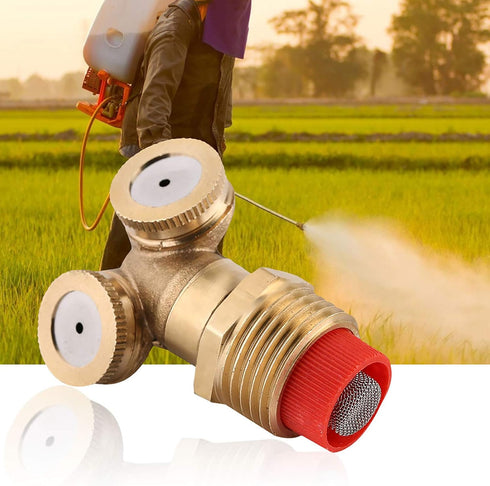 2pcs Brass Spray Misting Nozzle, Double Nozzle Spray Agricultural Garden Sprinkler Irrigation Sprayer for Washers Cleaner Gun...