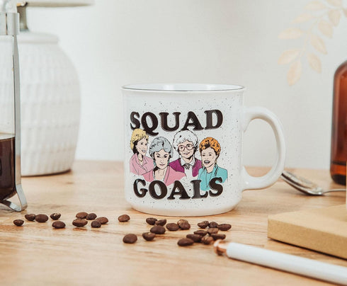 Silver Buffalo Golden Girls Squad Goals Group Ceramic Camper Mug, 20 Ounces, 20oz Squad Goals, 1 Count (Pack of 1)...