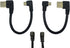 CERRXIAN 15cm 6inch Micro USB Short Cable Combo Gold Plated Left & Right Angle Micro USB 5 Pin Male to USB 2.0 Type A Left Angle Male Data Sync an...