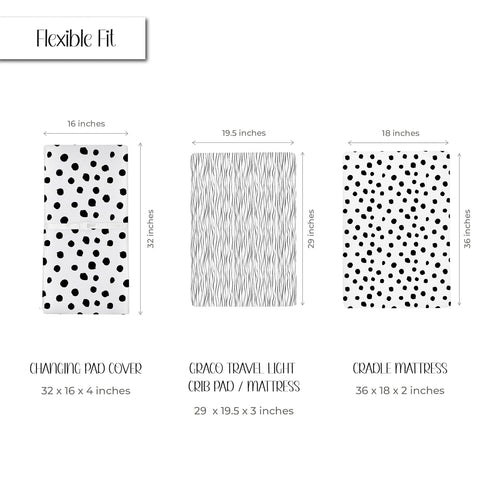 Changing Pad Cover Set | Cradle Sheet 2 Pack 100% Jersey Cotton Black and White Abstract Stripes and Dots by Ely's & Co...