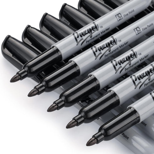 Permanent Markers Bulk, 32 Pack Black Permanent Marker Set, Fine Tip, Waterproof Markers, Premium Smear Proof Pens, Waterproof, Quick Drying, Offi...