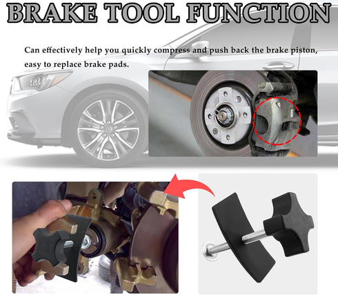 Brake Pad Spreader,Heavy Duty Brake Caliper Compression Tool for Single/Dual Caliper Pistons,Essential Caliper Piston Compressor Tool Car Accessor...