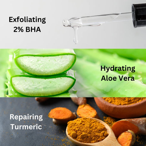 Mens Face Mask Skin Care Kit (6 Pack) - Turmeric Anti-Acne, Aloe Vera Soothing & 2% BHA Salicylic Acid Sheet Mask - Skin Care for Men Face Masks f...