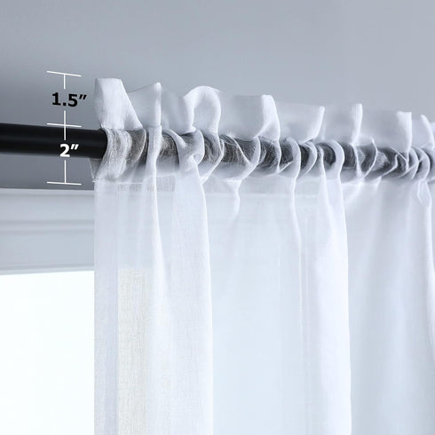 Mrs.Naturall Pure White Small Window Curtain Panel for Kitchen Light Filtering Sheer Curtain Tiers for Nursery with Rod Pocket 30 x 30 Inch Set of...