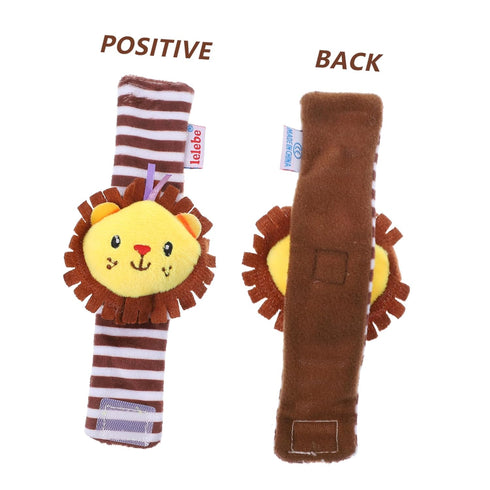 Toyvian 1pc Toy Wrist Lion Snap Bracelet Baby Musical Toy Bell Animal Wrist Rattle Xmas New Year Jingle Bell Toy Toys Baby Lion Wrist Rattle Plush...