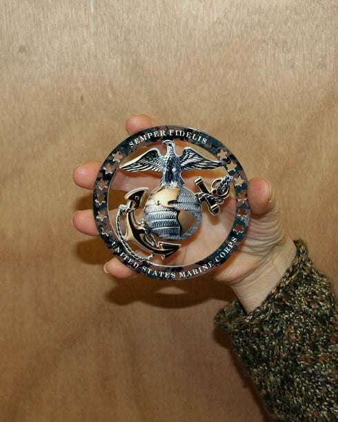 USMC ROUND EMBLEM MAGNET 4"x4" SEMPER FI Truck SUV Auto Decal Magnet 4" x 4"...