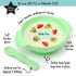 PrimaStella Unbreakable Silicone Non-Slip Bowl and Chew Spoon Set for Babies and Toddlers (Green)...