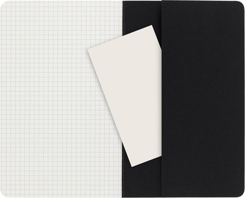 Moleskine Cahier Journal, Soft Cover, Large (5" x 8.25") Squared/Grid, Black, 80 Pages (Set of 3)...