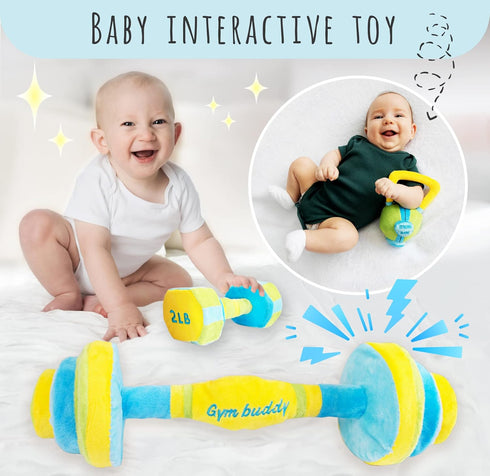 Skywin Baby Workout Toys Fit Training - Baby Shower Set of 4 Soft, Durable and Safe Plush Baby Rattle Toys for Ages 0+...