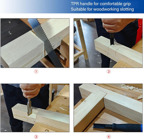 Right Angle Chisel, Squaring Corner Chisel ChromeSteel TPR Handle, Timber Framing Corner Chisel and Quickly Square Up Rounded Corners for Woodwork...