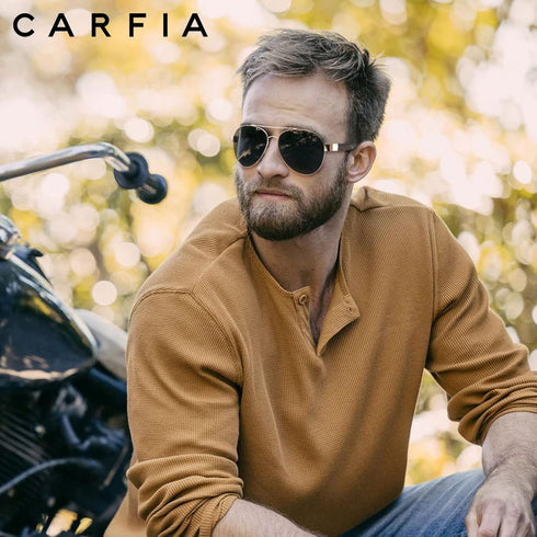 CARFIA Wide Temples Pilot Sunglasses for Men Polarized UV400 Protection Classic Trendy Style Eyewear CA5378...