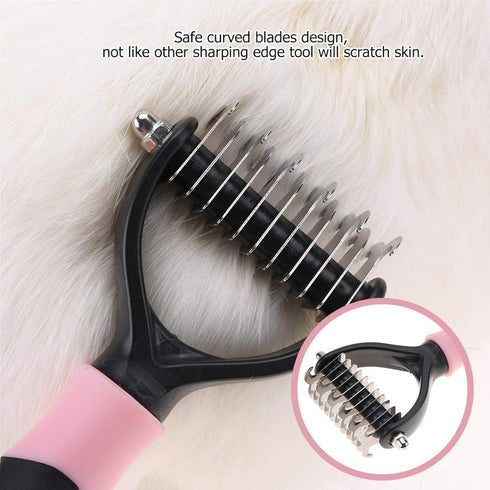GLOGLOW Pet Grooming Brush, Pet Grooming Shedding Brush Tool Comb Dematting Rakes Fur Knot Cutter Remove Rake Dog Cat Long Short Hair()...