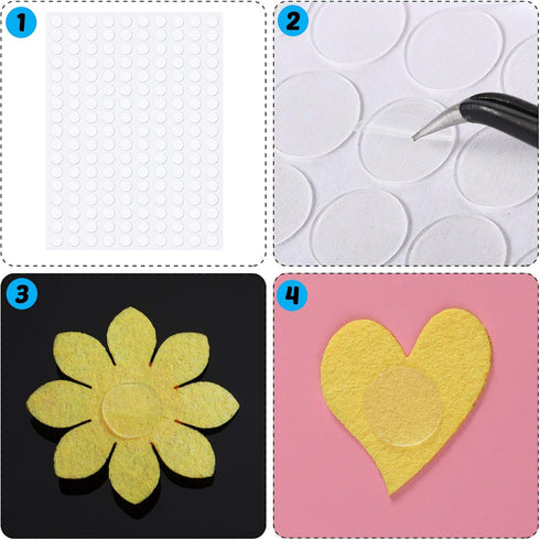 2000 Pcs Clear Double Sided Tape Stickers Transparent Round Adhesive Dots Stickers for Craft DIY Art Office Supplies (Round Dots)...