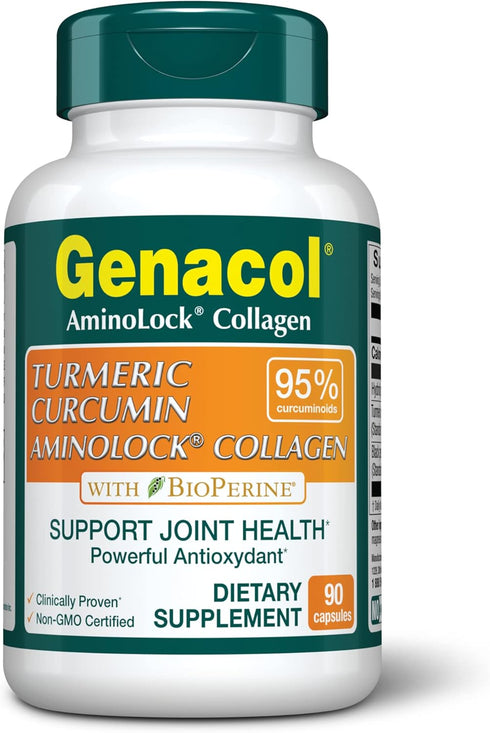 Genacol Turmeric Curcumin Collagen Supplement Enhanced Absorption with 95% Curcuminoids, Black Pepper & AminoLock Colageno | Supports Healthy Join...
