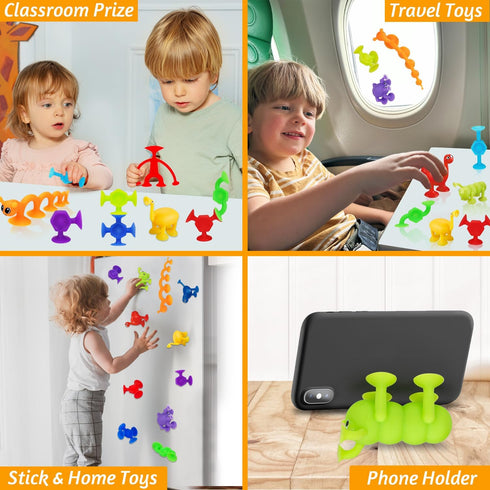 32 PCS Suction Cup Toys Kids Bath Toy Party Favor Goody Prize Stuffer Gift for 2 3 4 5 6 Year Old Boy Girl Toddler Travel Toy Educational Sensory ...