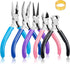 5 Packs Jewelry Pliers Set, Jewelry Making Tools with Needle Nose Pliers/Round Nose Pliers/Chain Nose Pliers/Bent Nose Pliers/Zipper Pliers, Jewel...